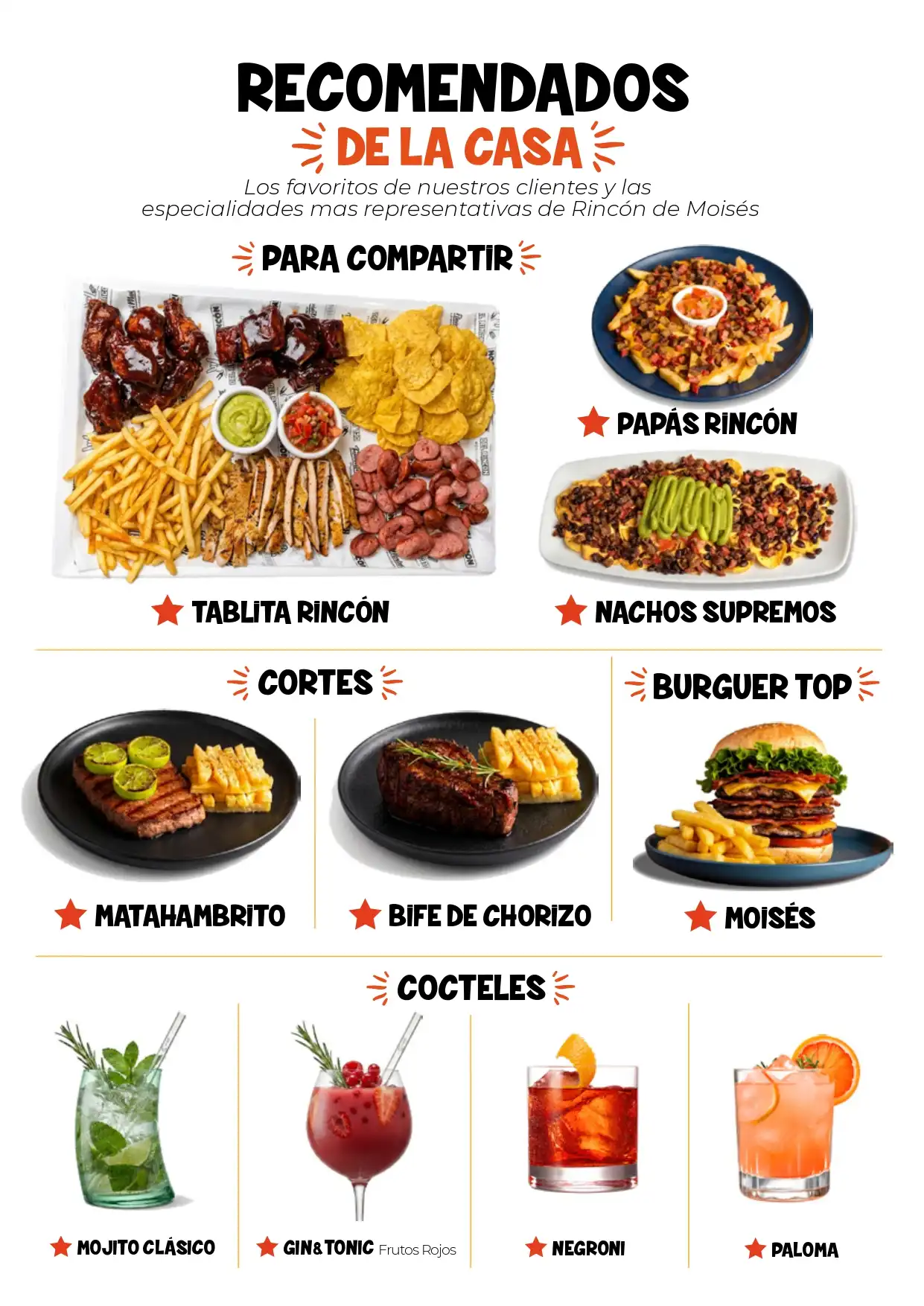 favoritos del menú Rincón de Moises