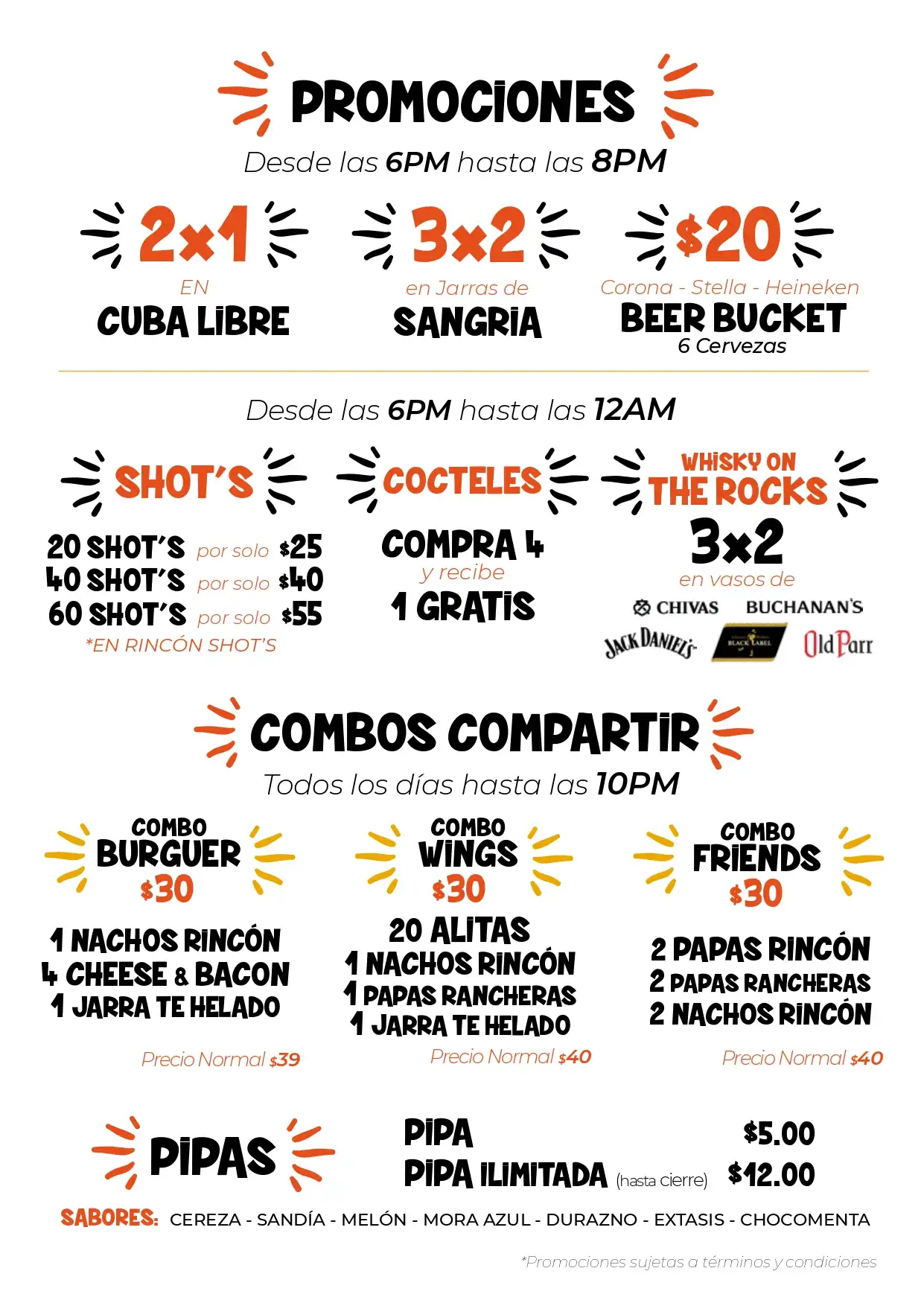 Menú Rincón de Moises